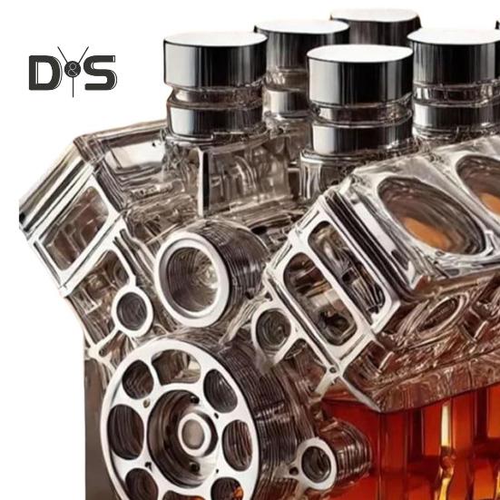 V8-motorer whiskyflaska kreativ vinkaraff dekoration personlig whiskyflaska hem bar prydnad