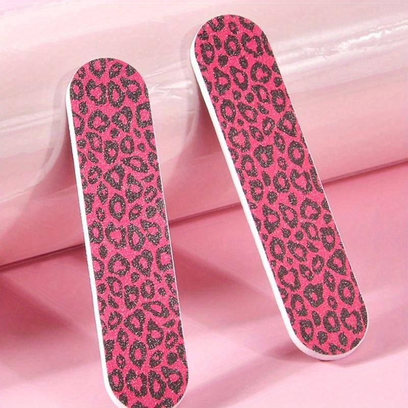 Nail Files, Colorful Leopard 7-Sided Nail Buffer Block, Cuticle Pushers, Sanding Shaping Nail Polishing Sticks, Suitable for Beginners and Nail Salons