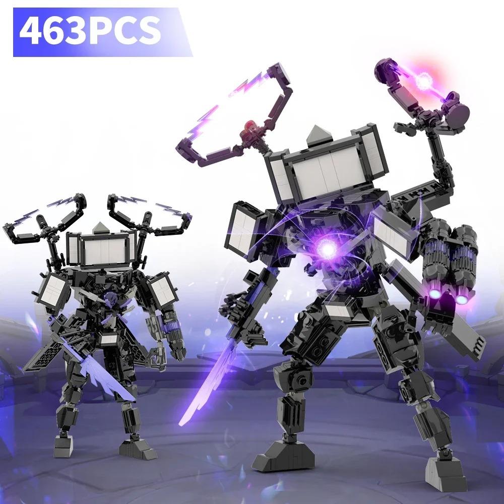 New Skibidi Man Builing Blocks Cameraman Tvman Titan Clock King Animation Figures Model Toys for Kids Xmas Easter Gift