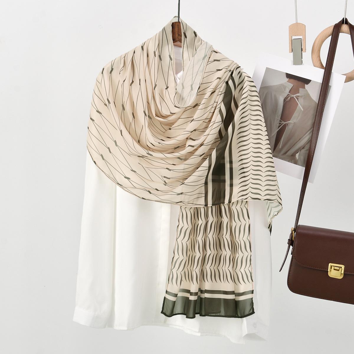 

Универсальный шарф из шифона с цифровой печатью: Модный арабский головной платок для мусульманок 175x70 cm