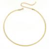 Hot Sale Gold Plated Snake Chain Silver Cartilaginous Flat Herringbone Stainless Steel Necklace Jewelry for Women Men Gifts