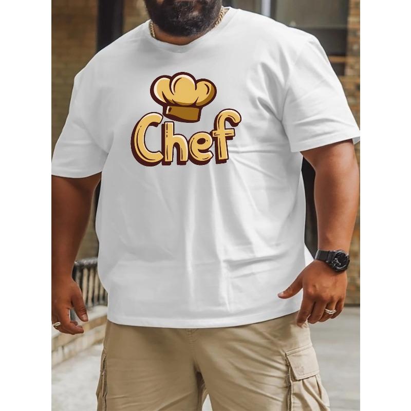 

Футболка шеф-повара Американская мода С принтом Свободная базовая рубашка Большой размер для полных Весна и лето Круглый вырез Повседневная Универсальная Топ Дышащий S белый
