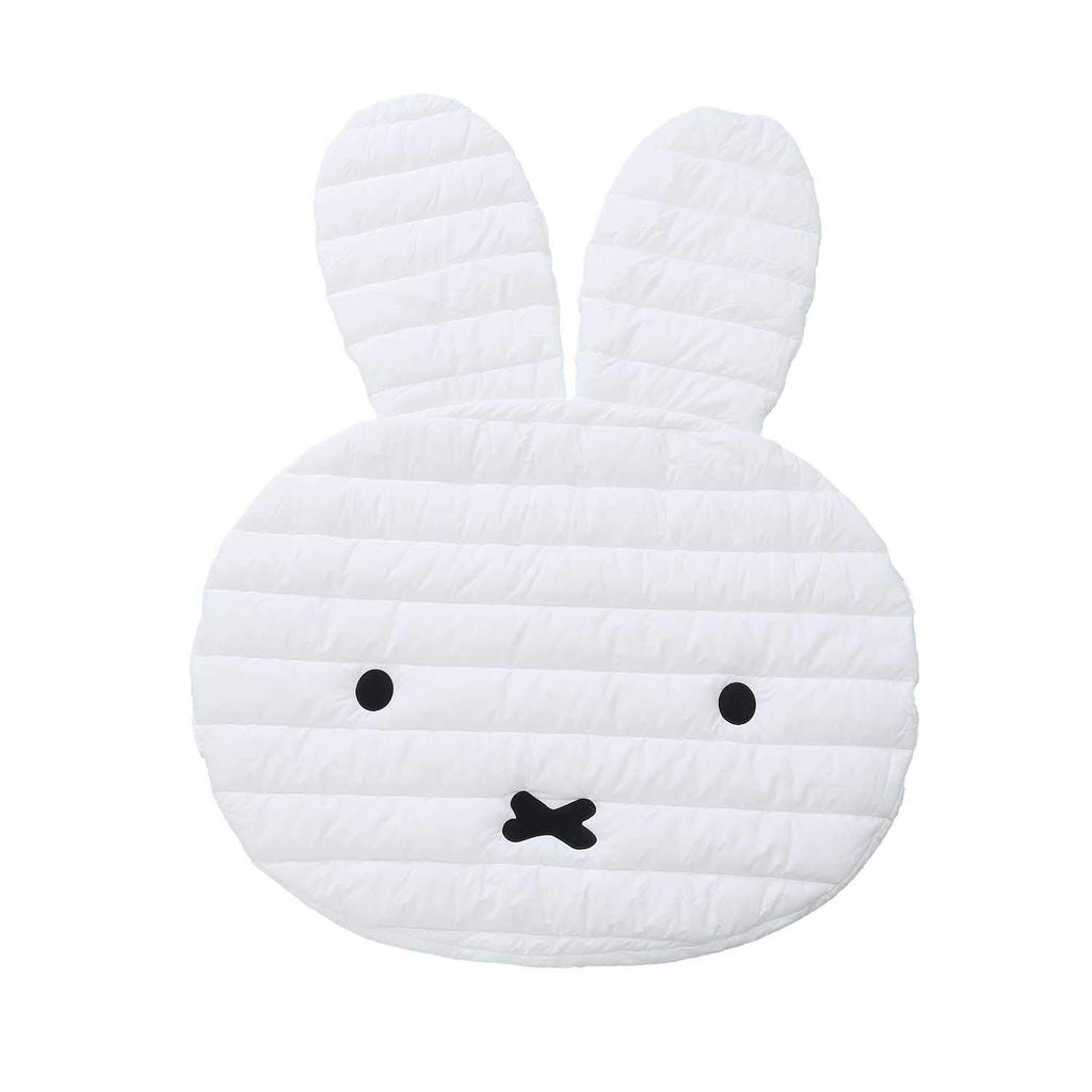 Nishikawa Miffy Face-Shaped Interactive Mat, White, Soft, Non-Slip, Hand Washable, 1585-50103