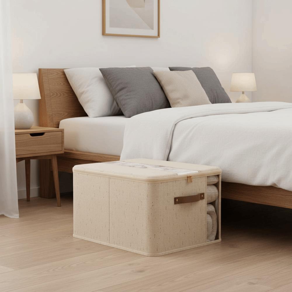 Visible Clothes Quilts Storage Bag Large Capacity Foldable Quilt Zipper Container Dustproof with Lid Wardrobe Storage Bag
