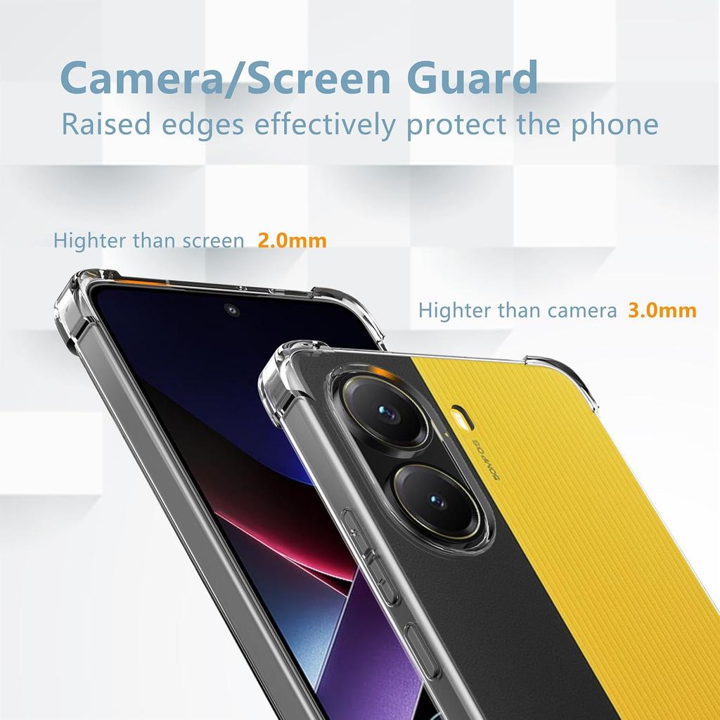 Transparent TPU Phone Case for Xiaomi POCO X7 Pro/M7 Pro ,Non-Yellowing Shockproof Protective Phone Cover, Anti-Scratch-Clear