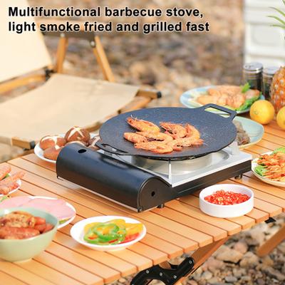 Grillplatte, antihaftbeschichtet, hitzebeständig, verschleißfest, glatte Oberfläche, Eisen, Picknick-Grill, Grillpfanne, Outdoor-Versorgung