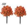 Realistic Fake Flower Stake Artificial Violet Topiary Trees with Spike UV Resistant Faux Shrubs No Watering Shrub Bushes Spring Summer Plants