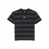 Men's Black Short-Sleeve T-Shirt with Logo Stripe and Breathable Crew Neck