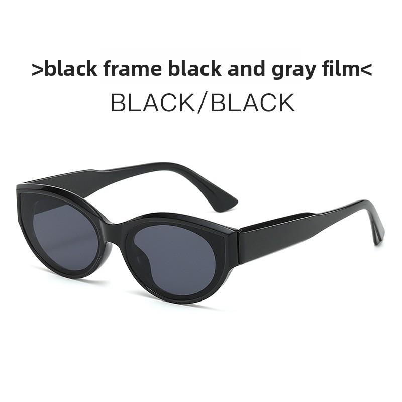 

Retro Cat Eye Sunglasses Uv400 Fashion Sunshade For Street Style And Outdoor Travel BlackFrameGrayLens