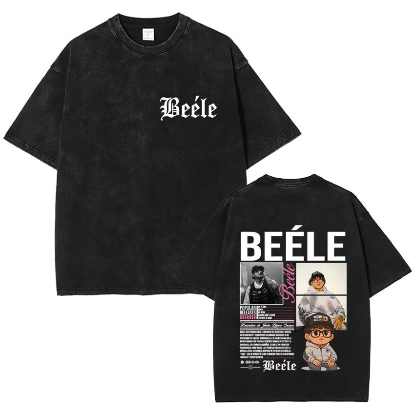 Rapper Beele Harajuku Album Vintage Washed Fashion TShirt Mens Oversized Tee Shirt Cozy Crewneck Short Sleeve T Shirt Fans Gift