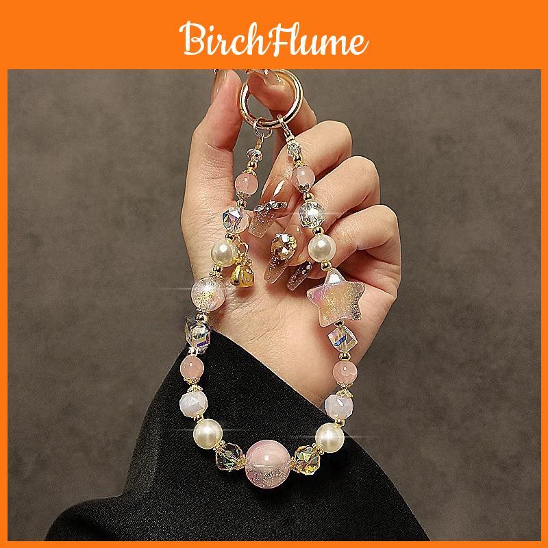 No Brand Phone Lanyard With Water Crystal Beads Pvc Material For Stylish Accessory