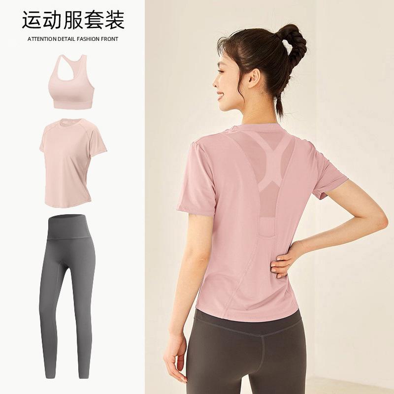 Tennis suit women's short-sleeved training clothes outdoor running quick-drying clothes thin badminton T-shirt fitness clothes