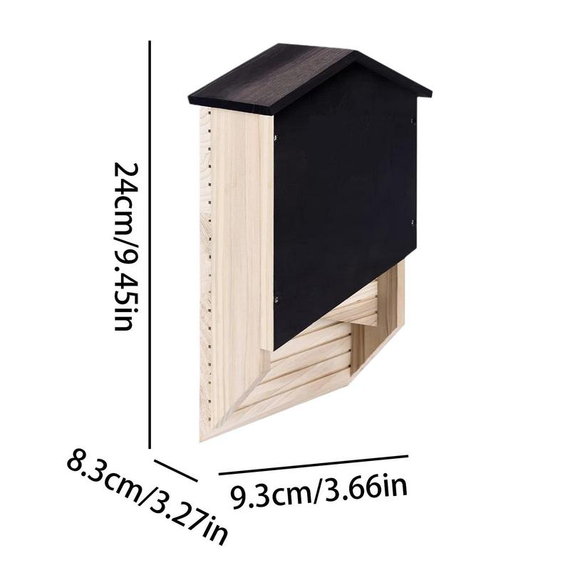Outside Bat Habitat House Wood Shelter For Bat Colony Reusable Bat Box House Wooden Decoration For Hibernation Wooden Bat Nest