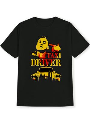 Men's Taxi Driver Movie Graphic T-shirt - Black Nostalgic Movie Theme Shirt Pure Cotton Breathable Unisex Streetwear Oversized