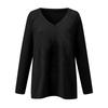Women's Plain V Neck Tops T-Shirt Plus Size Long Sleeve Winter Loose Casual Tee Blouse Shirts