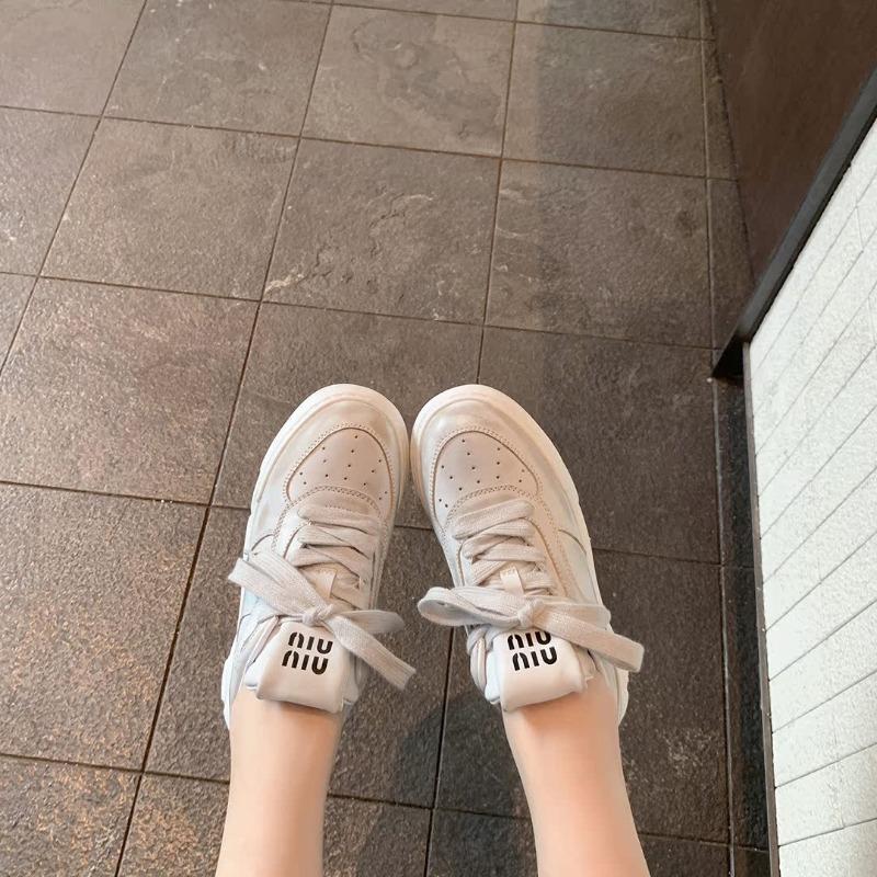 Cowhide Version~ A Thick-soled Leather Little White Shoes Are Old Casual Shoes Women's Dirty Shoes Board Shoes