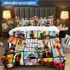 3PCS Theft Auto Bedding Set Duvet Cover Closure Includes 1 Duvet Cover & 2 Pillowcases for All Seasons Bedroom Decor Christmas Fan gifts