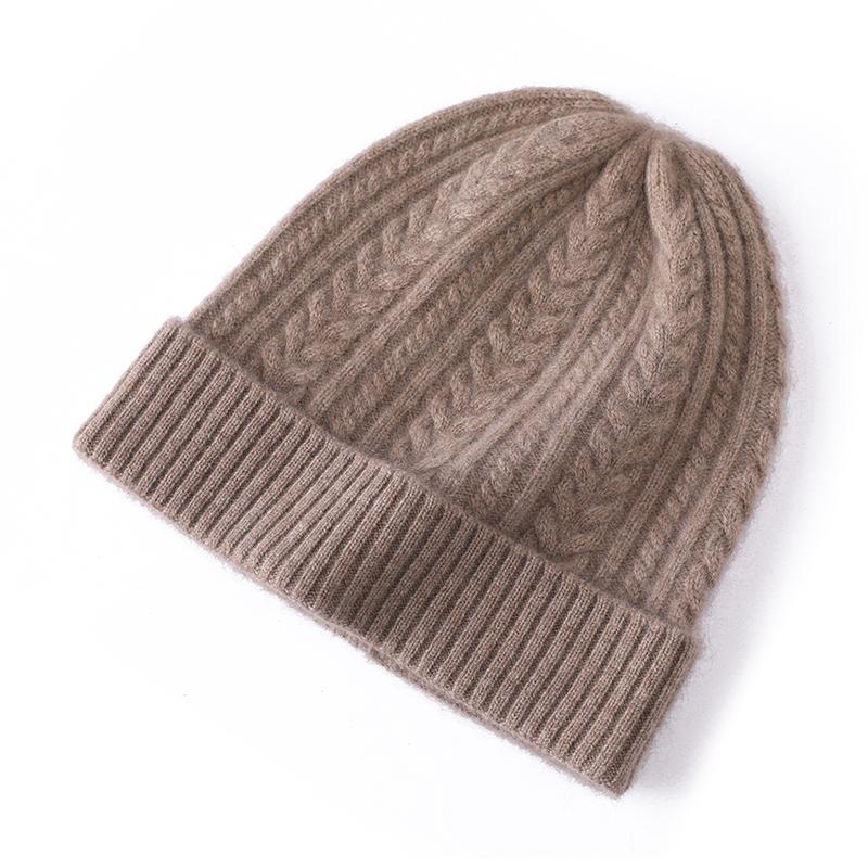 Women&Men Winter Hat 100% Pure Cashmere Knitted Bonnet Solid Fashion Y2K HipHop Street Skullies Cap Girl Boy Warm Ski Hat Unisex