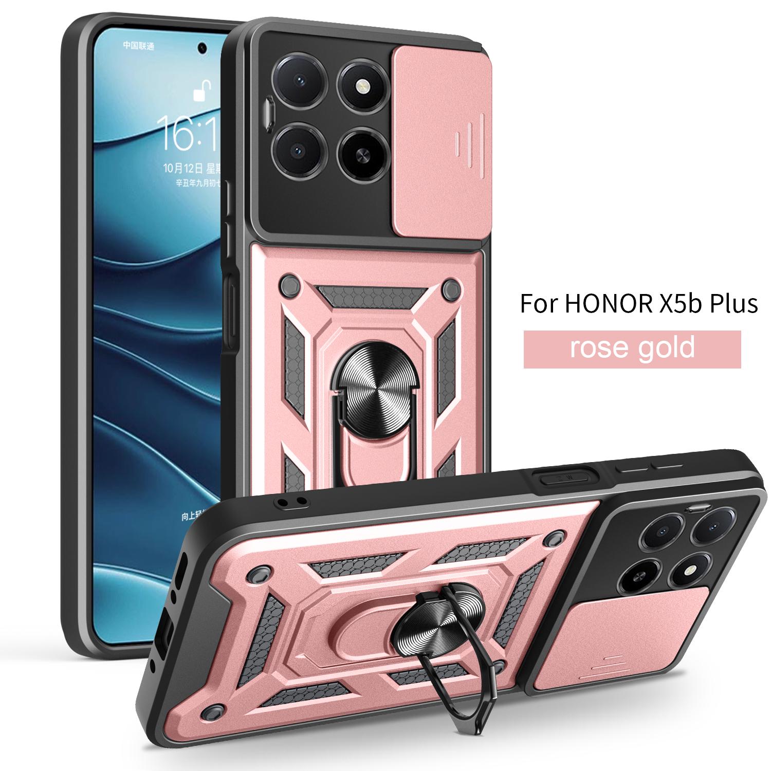 

For Honor x5b Case Honor X5B Plus Cover Honor x5b + Cases Magnetic Ring Holder Armor Phone Case Slide Camera Protect Back Cover Honor X5b Plus