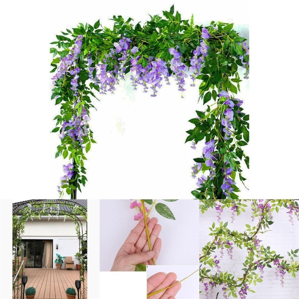 Lifelike 2x Artificial Wisteria Flower Vine With Stunning Colors For Home Decor