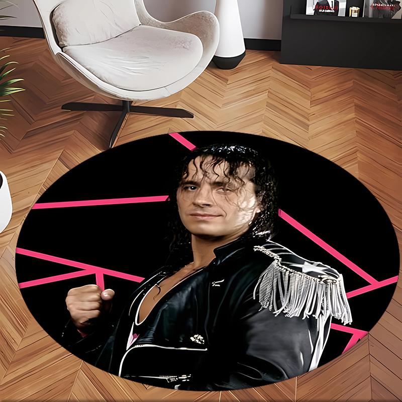 Hitman Bret (1) Round Office Rug Decorative Floor Rug for Office Bedroom Living Room and Home Space