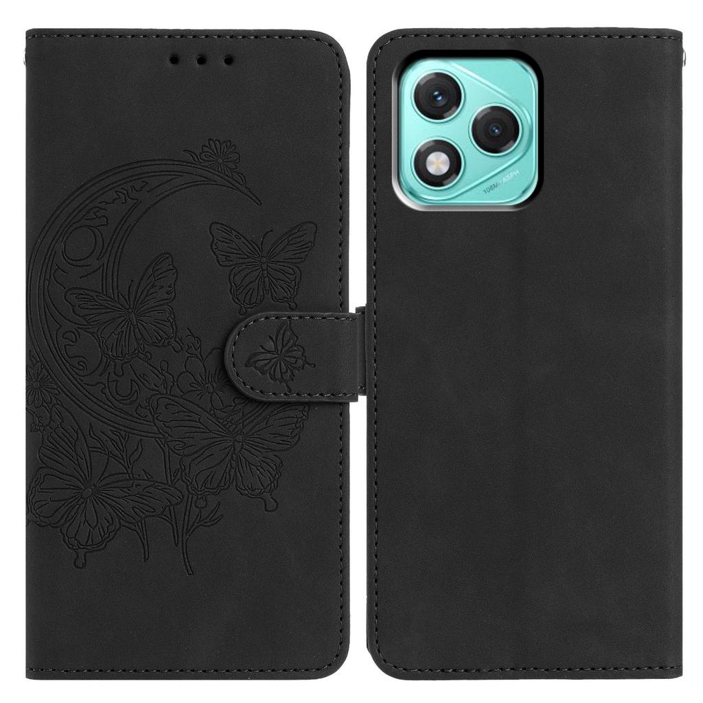 For Honor 400 Lite Case Butterfly Flower Imprinted PU Leather Wallet Stand Phone Cover