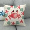 Beautiful watercolor crab marine animal Digital printing short plush pillow covers for car sofa office cushion cover home goods