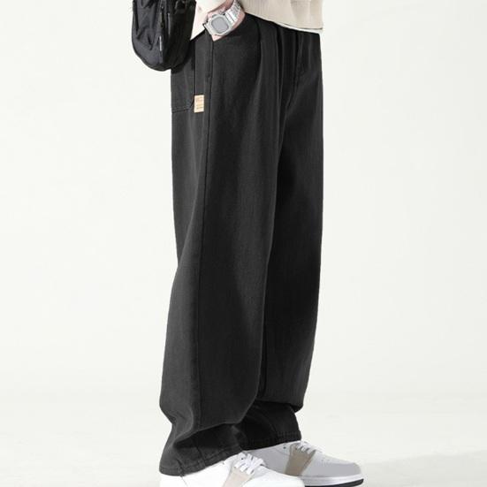 Pantalones de trabajo para hombre, pierna ancha, estilo Retro, transpirables, versátiles, largos, sueltos, de Color sólido, pantalones rectos que combinan con todo