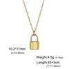 Stainless Steel Three Layers Chain Necklace For Women Heart Lock Pendant Clavicle Necklaces Hip Hop Jewelry Gift