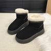 Autumn and Winter New Wool Thick-soled Short Snow Boots Women's Foreign Trade Large Size Round Head Foot Thickened Cotton Shoes