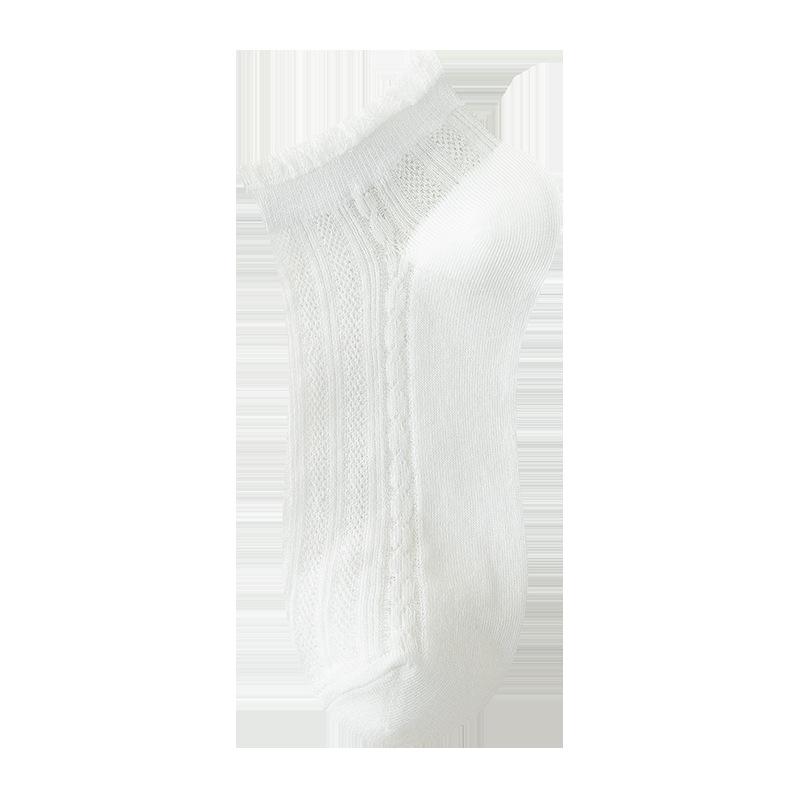 Women's socks, summer thin breathable antibacterial mesh socks, sweet solid color short socks for girls