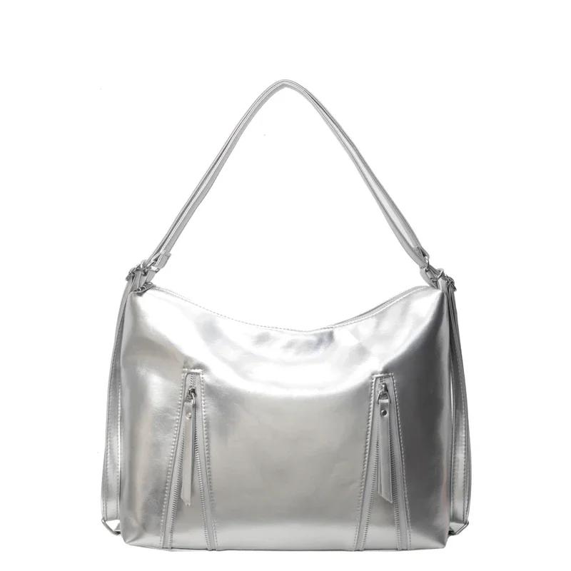 Solid interior compartment shoulder bags with stitching line  fashionable high-quality women's bags with zipper PU feminine bags