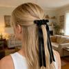 2Pcs Hair Claw Bow Shape Decorative Long Ribbon Hair Clip Powerful Holding Technology Seamless Magnetic Suction Design Hair Pin