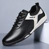 Men's casual leather shoes spring new fashion trend men's sports shoes leather breathable running shoes
