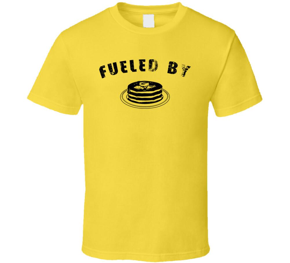 

Funny Fueled By Pancakes T Shirt Mens Womens Tees Top XL