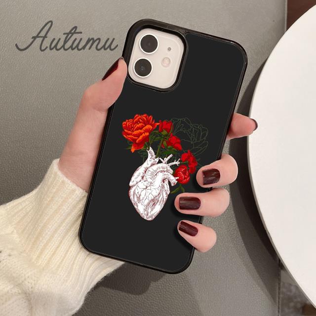 

Чехол для телефона с цветочным сердцем для iPhone 11 12 13 14 Pro Max mini X XR XS SE 2020 5 6S 7 8 Plus Samsung Galaxy S21 S22 Чехол-накладка Samsung S22ultra