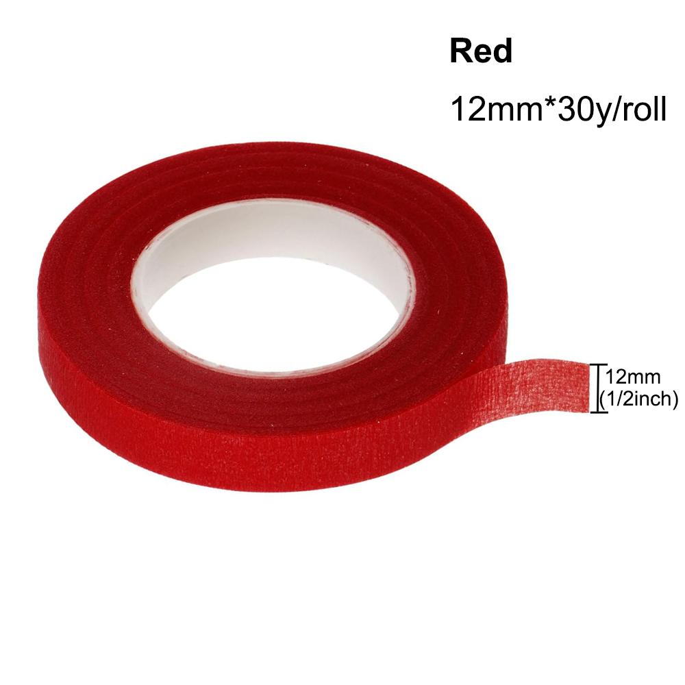 30 Yard 12MM páska s květinovým stonkem Živůtek Knoflíková dírka Umělá květinová tyčinka Květinářství Zelené pásky Nylonové květinové potřeby