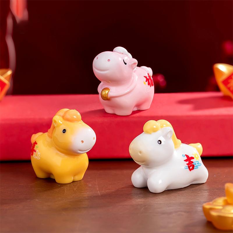 Mini Horse Figurines Resin Horse Model Miniature Fairy Garden Moss Landscape Diy Terrarium Crafts Car Interior Decoration