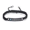 Vnox Free Personalized Custom Couple Bracelets for Women and Men Handmade Rope Braided Nameplate ID Matching Size Adjustable