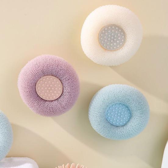 Sunflower Suction Cup Bath Scrub Sponge Deep Exfoliating Massage Skin Pampering Bath Sponge Shower Gel Foam Maker