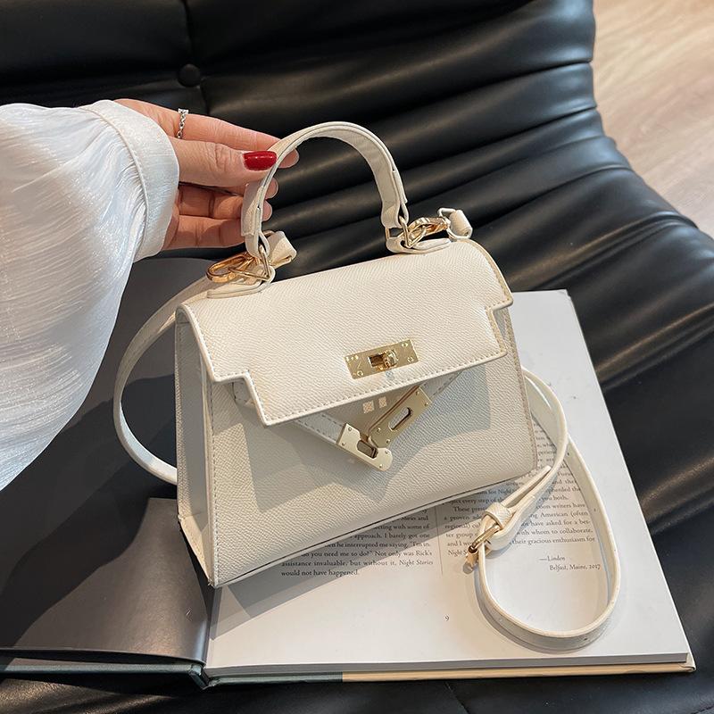 Hand-held small bag women's new trendy fashion European and American lock buckle square kelly bag one-shoulder crossbody bag handbag