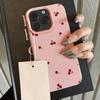 Simple cherry pattern phone case suitable for iPhone 17 16 15 14 13 12 11 Pro/Max/Plus anti drop and shockproof back cover