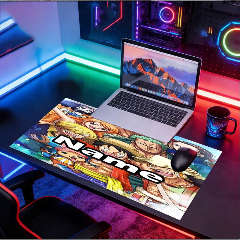Custom Name Personalized One Piece Pattern Mousepad, Laptop PC Desk Mat, Decorative Desk Mat for Home Keyboard Pad Gift