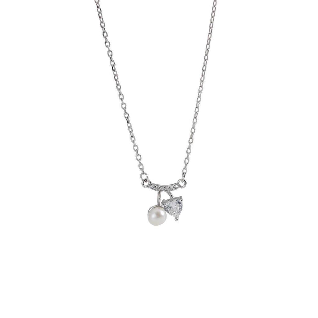 Elegante Kirschperlen-Herz-Halskette für Damen 2024 - Leichte Luxus-Schlüsselbein-Kette