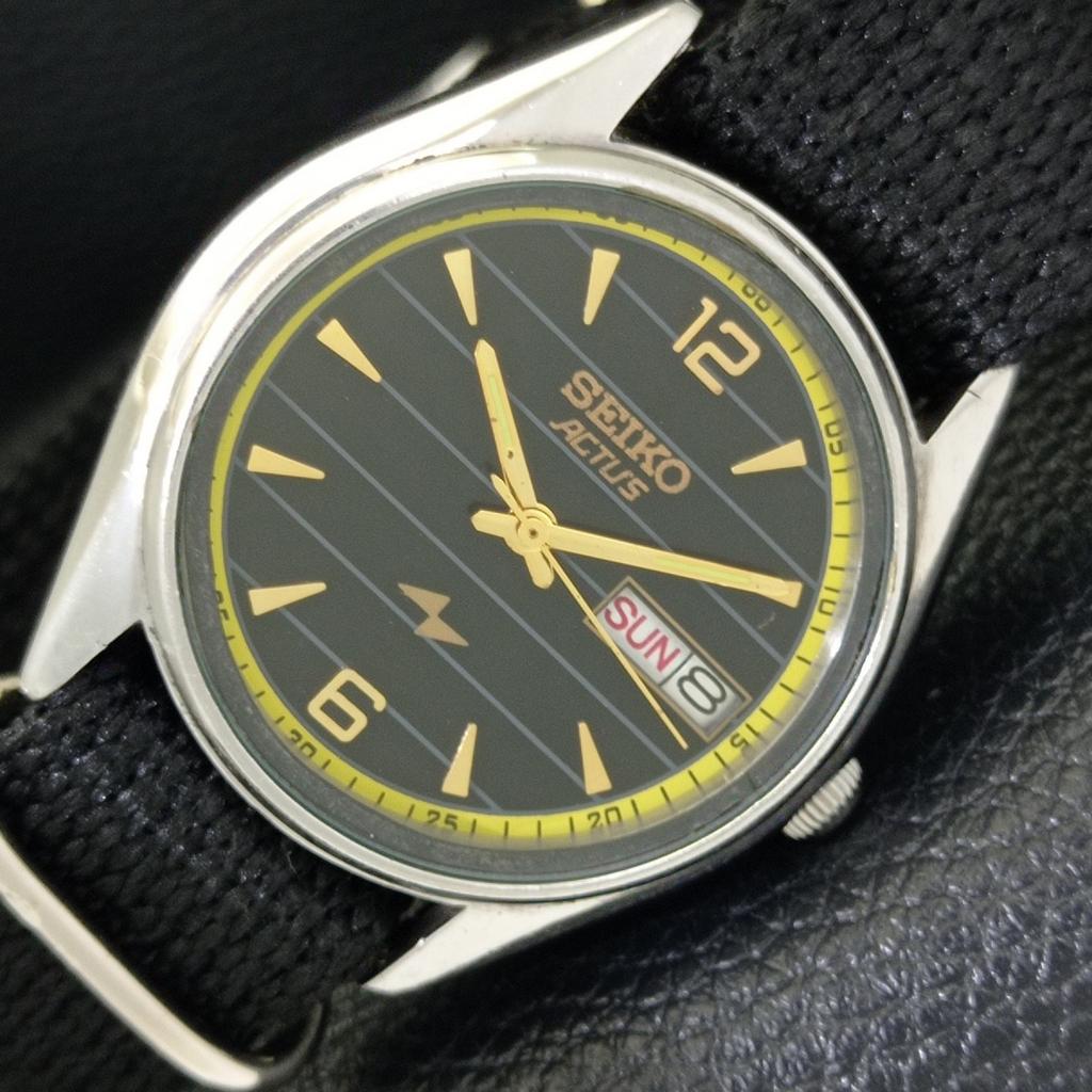 

ВИНТАЖНЫЕ МУЖСКИЕ АВТОМАТИЧЕСКИЕ ЧАСЫ SEIKO ACTUS JAPAN 6309A С ЧЕРНЫМ ЦИФЕРБЛАТОМ a701296-5 R206a-a701296