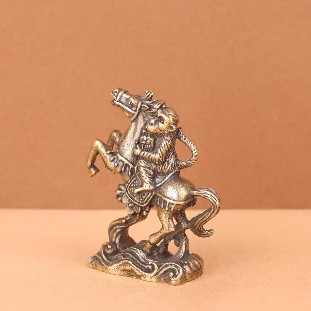 Retro Solid Brass Horse Tea Pet Decoration Ornaments for Home or Desk.