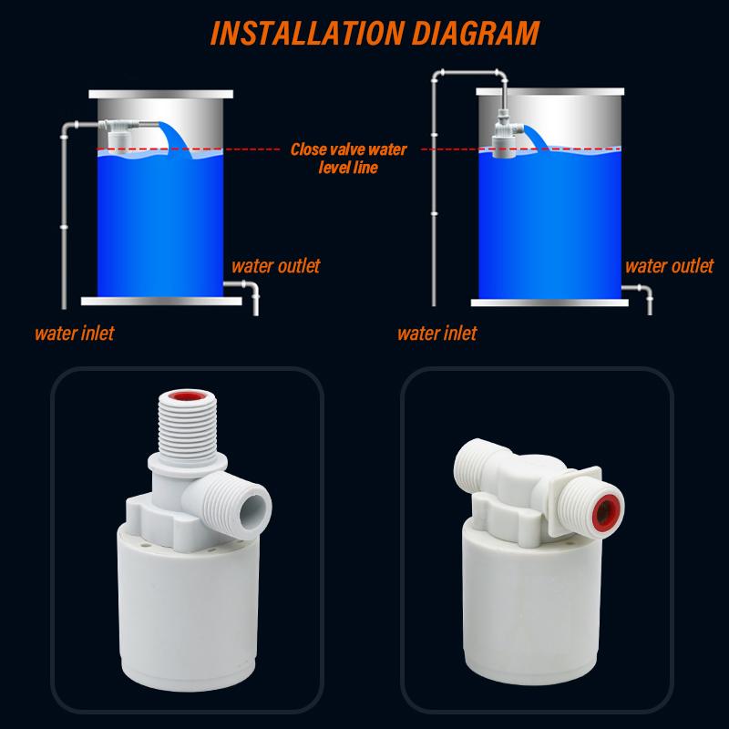 1/2 Inch Male Thread Straight-Through Water Level Valve Tower Float Ball Valve Tank Valve Flush Toilet Accessories