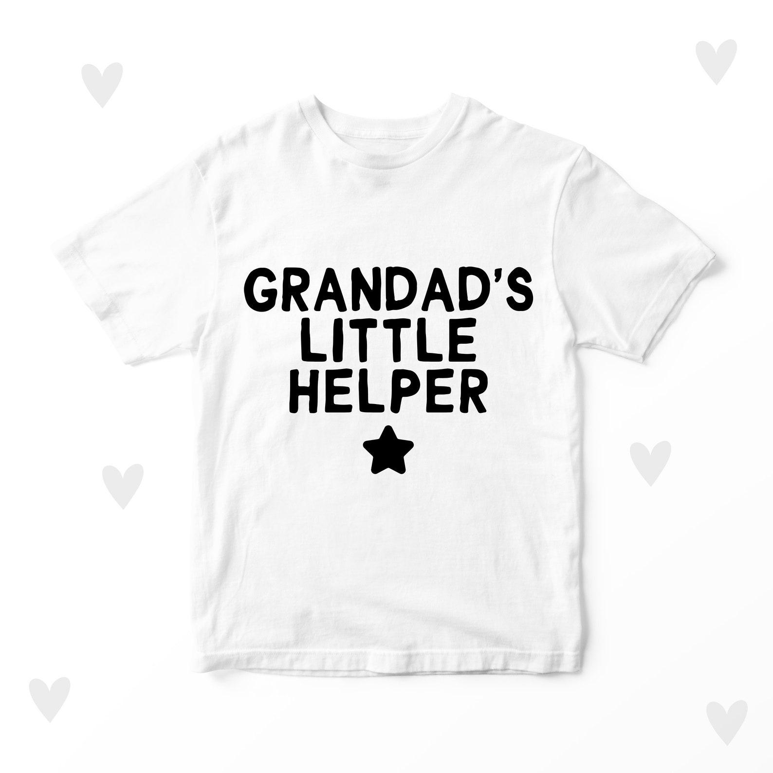 Grandad Kids T-shirt Funny Grandchild Little Helper Personalised 150