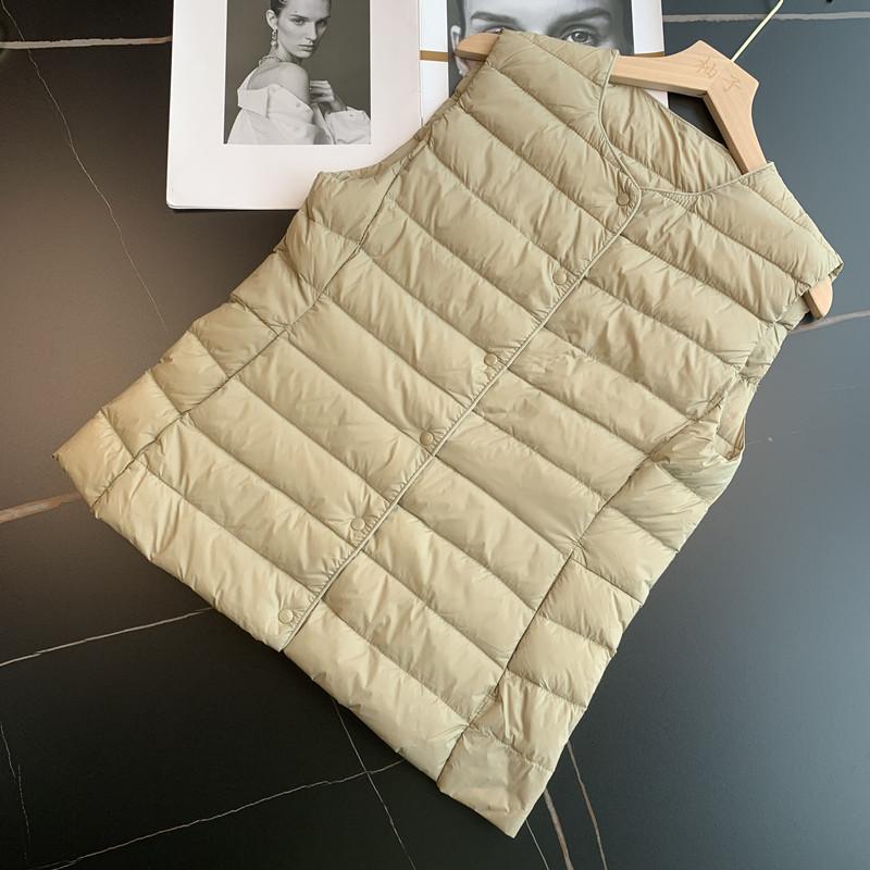 Winter-Liner Warme ärmellose Damenweste 2026 Neuheiten Damen Winter Warm halten Kragenlos Ultraleichte gesteppte Pufferweste
