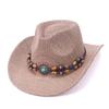 New western cowboy hat hand-woven five-point paper straw hat Panama European and American style jazz hat men's and women's spring and summer gift hat